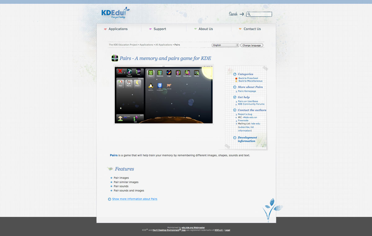 App info single page KDE