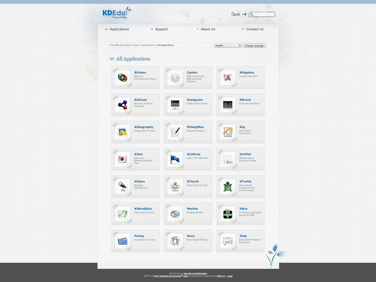 Apps list KDEdu