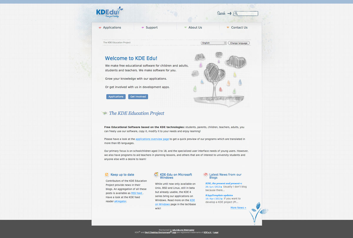 Homepage for KDE education