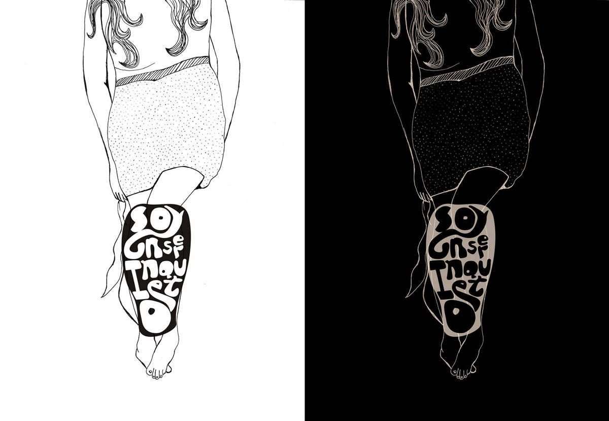  Black and white variations of the illustration I'm a lively being